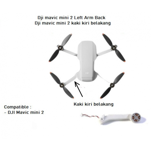 Dji mavic mini 2 Left Arm Back - Dji mavic mini 2 kaki kiri belakang